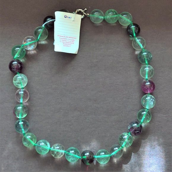 New Fluorite Natural Gemstone Statement Necklace
